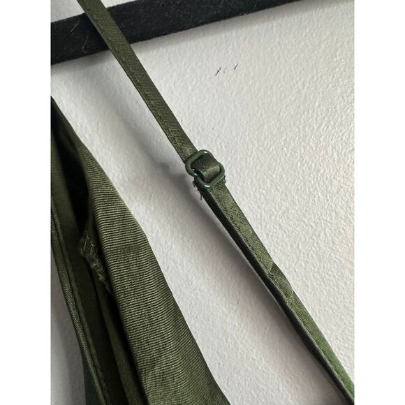 Zara Green Midi Slip Dress Size Small Side Slit Holiday Party 100% Viscose - Picture 6 of 6